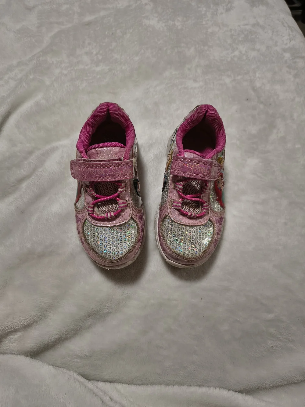 Girls' Pink Sparkle Princess Light-Up Sneakers